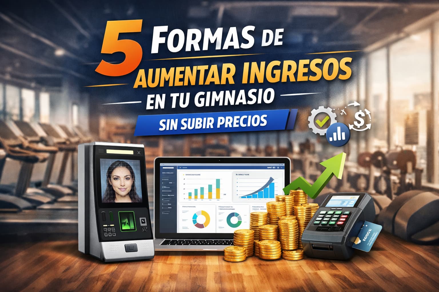 imagen muestra gimnasio con titulo de formas de aumentar los ingresos en gimnasios