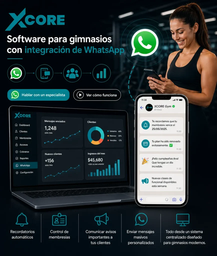 software para gym con WhatsApp